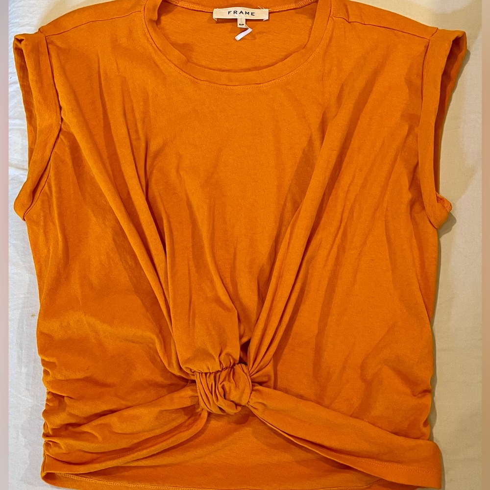 Women’s size Small Orange Tied Up FRAME Tshirt